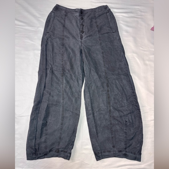 FREE PEOPLE BLACK SYLVIE BARREL PANTS Size Large - Picture 3 of 8